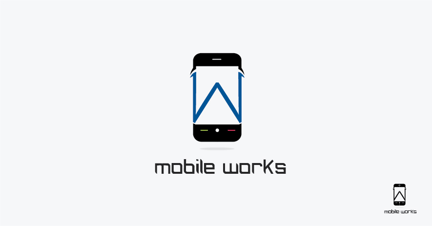 mobile works logo design
